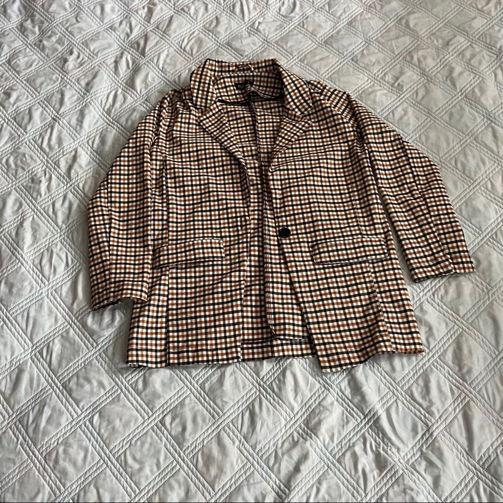 Brown black and white Blazer size M oversized